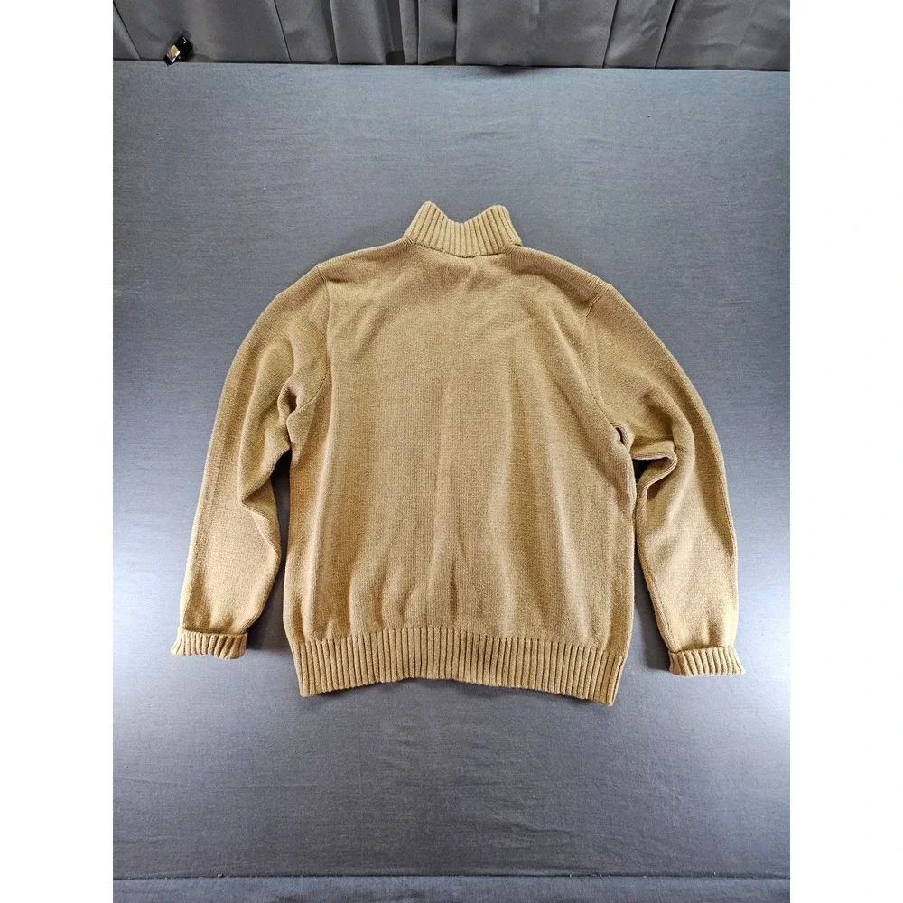 Polo Ralph Lauren Tan Pima Cotton Quarter Zip Sweater XL Beige Pullover